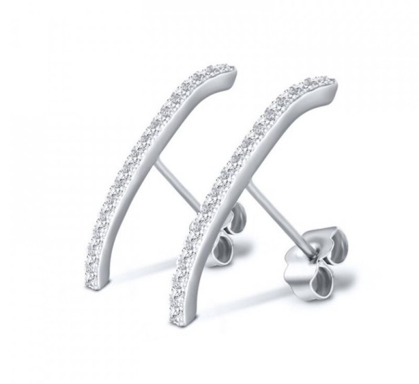 Ladies' Earrings with Stones A2537 silver