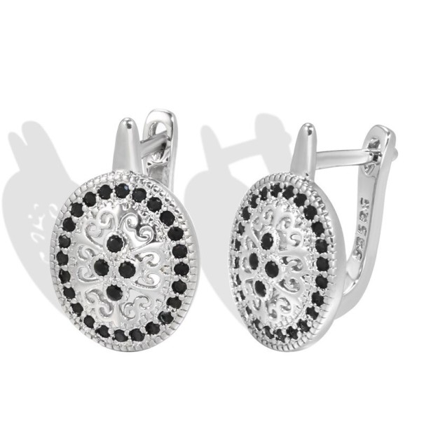 Ladies' Earrings with Zircons G1122 silver