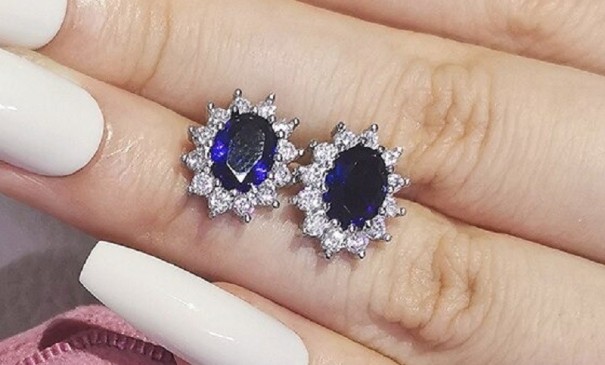 Ladies' Earrings with Zircons G343 35