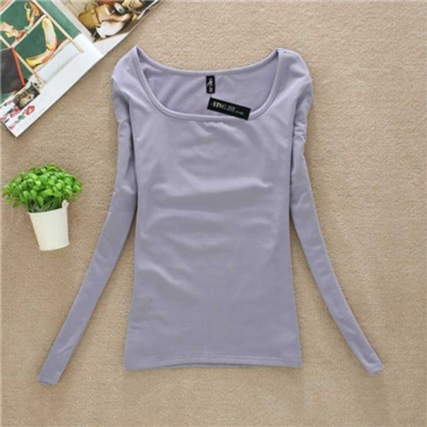 Ladies' Elastic Long Sleeve T-Shirt grey