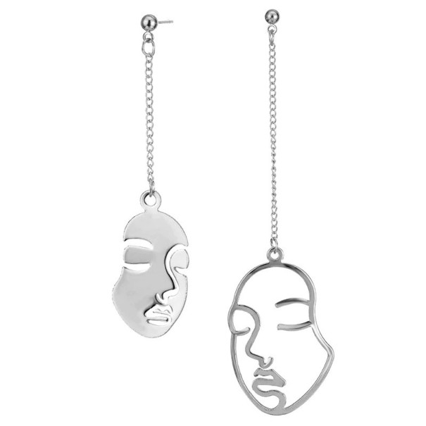 Ladies' Face Drop Earrings silver