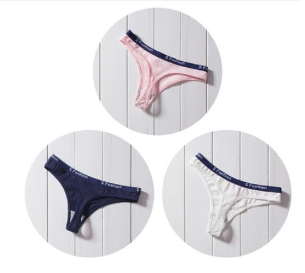 Ladies' Fashion Thongs - 3 Pack S 5