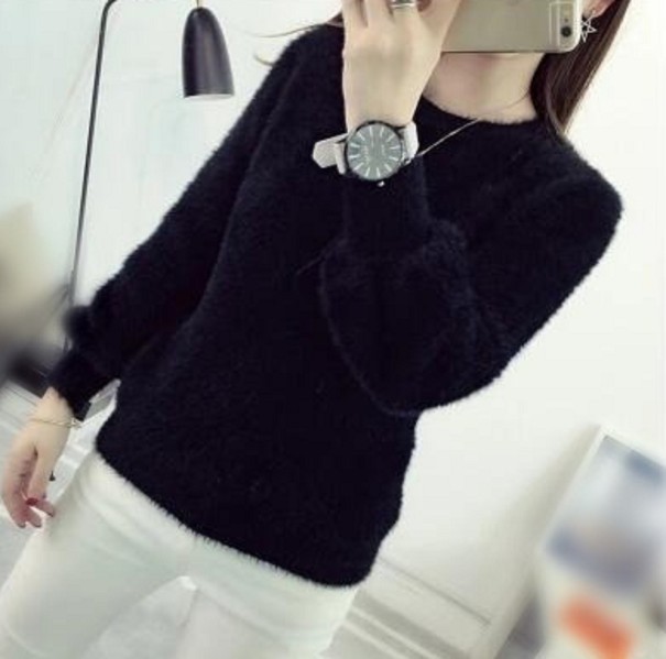 Ladies' Fluffy Sweater G409 black