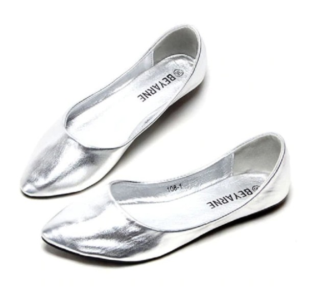 Ladies' Glossy Ballerinas J1733 silver 36