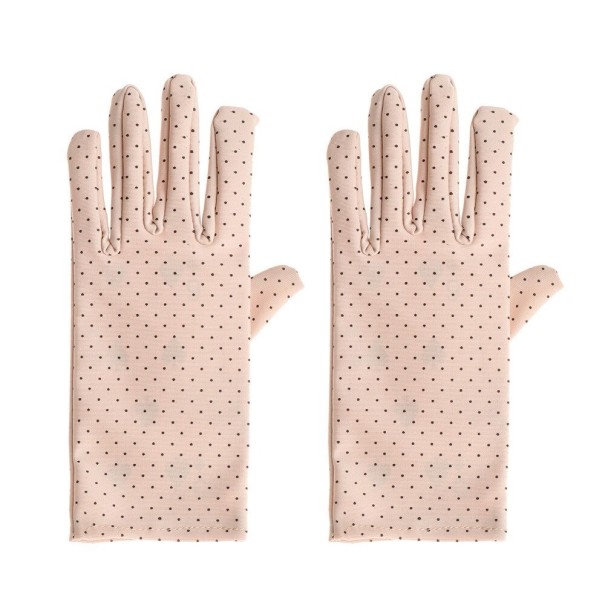 Ladies' Gloves with Dots Beige