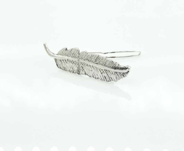 Ladies' Hair Clip - Feather silver