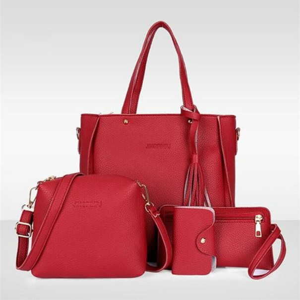 Ladies' Handbag Set of 4 M1098 red