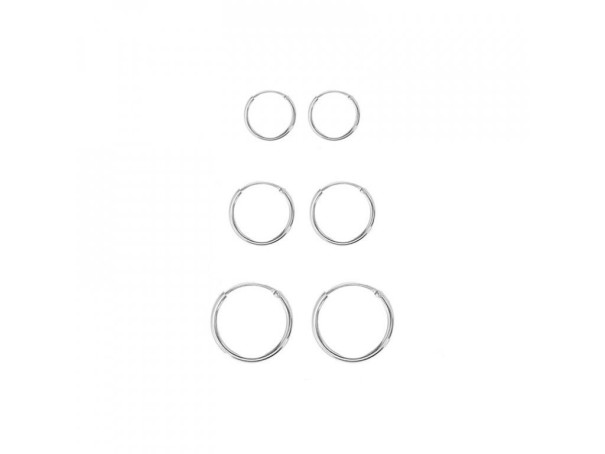 Ladies' Hoop Earrings 3 Pairs 1