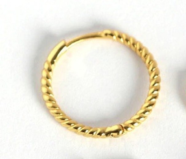 Ladies' Hoop Earrings R76 gold 15 mm