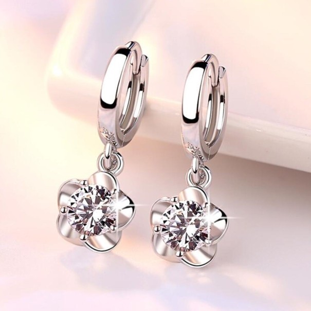 Ladies' Hoop Earrings with Pendant G272 white