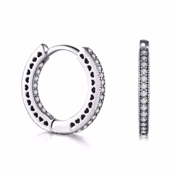 Ladies' Hoop Earrings with Stones R66 1