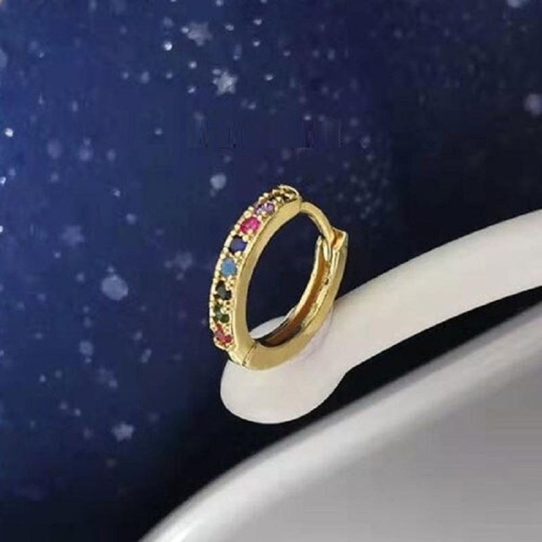 Ladies' Hoop Earrings with Zircons A3164 3