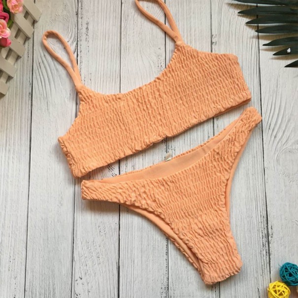 Ladies' Knitted Brazilian Style Bikini J3266 light orange XS