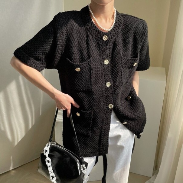Ladies' Knitted Cardigan P2435 black