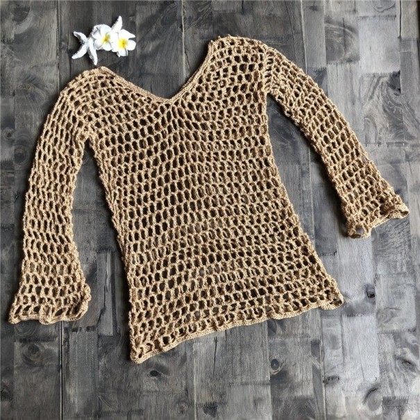 Ladies' Knitted Top P631 light brown