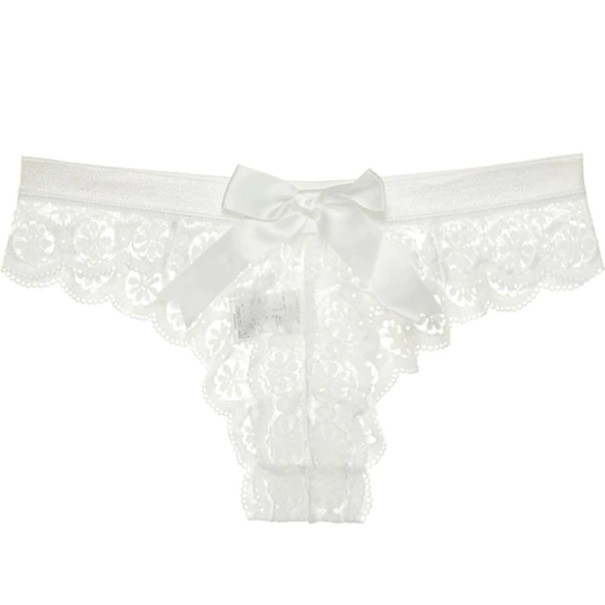 Ladies' Lace Knickers with Bow white M
