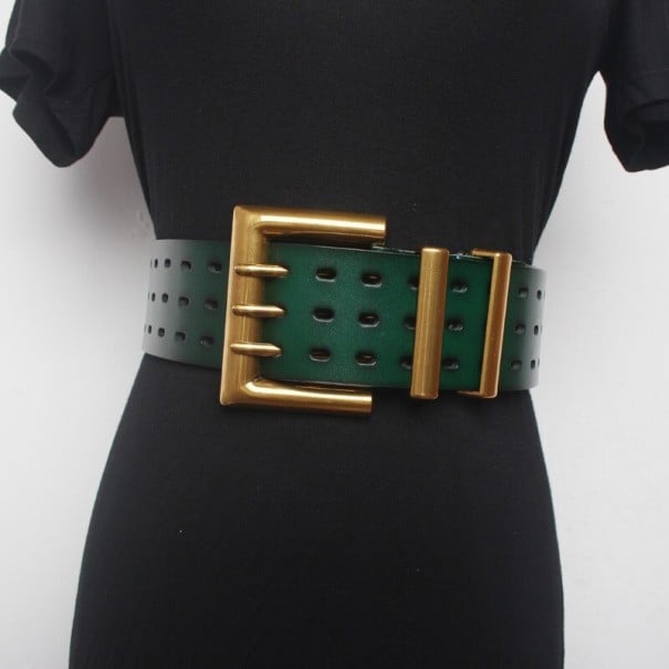 Ladies' Leather Belt L137 dark green