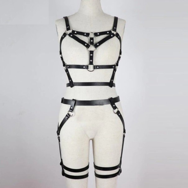 Ladies' Leather Harness with Garters 3
