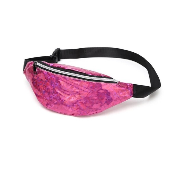 Ladies' Leather Waist Bag T747 dark pink