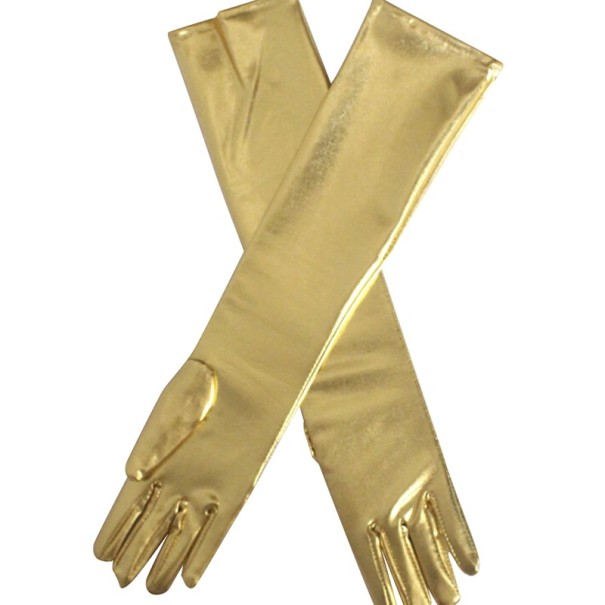 Ladies' Long Metallic Gloves gold