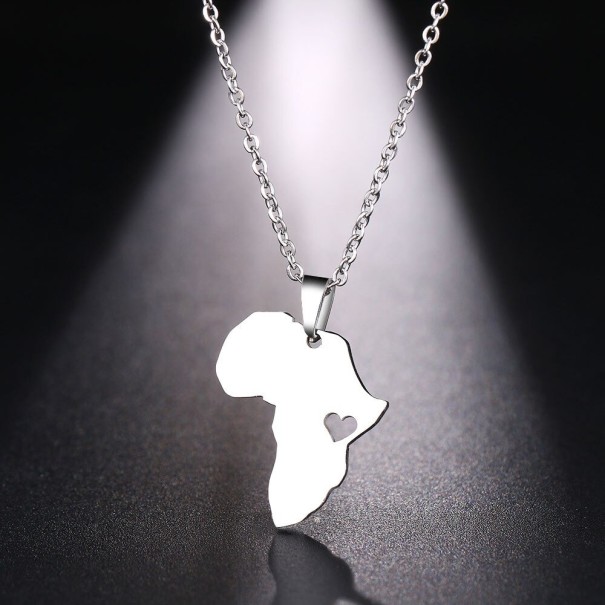 Ladies' Necklace with Africa D208 silver