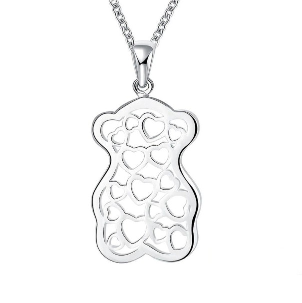 Ladies' Necklace with Bear D368 silver
