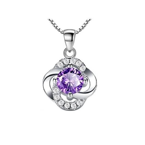 Ladies' Necklace with Flower D411 purple