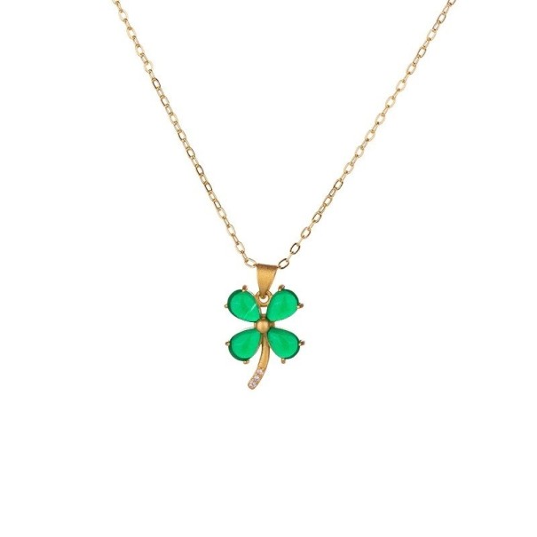Ladies' Necklace with Four-Leaf Clover D823 1