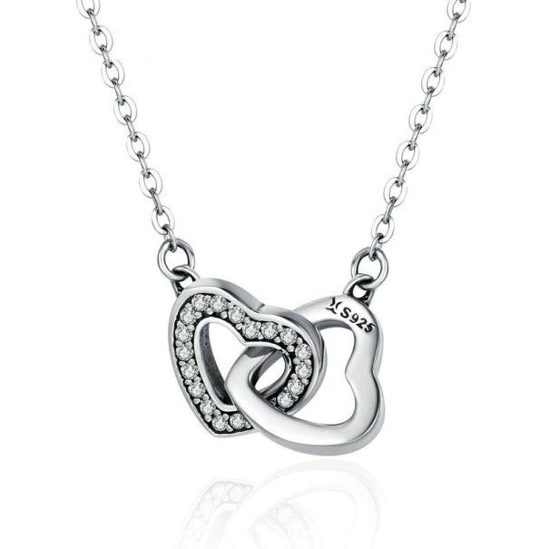 Ladies' Necklace with Interlinked Hearts 1