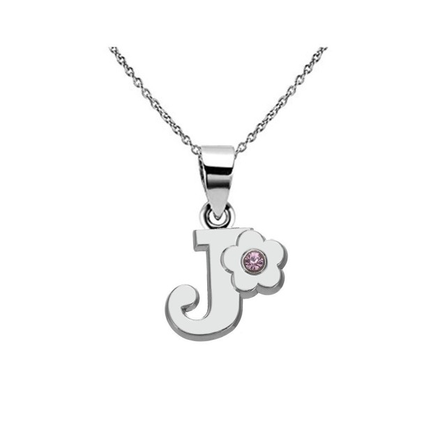 Ladies' Necklace with Letter and Flower J