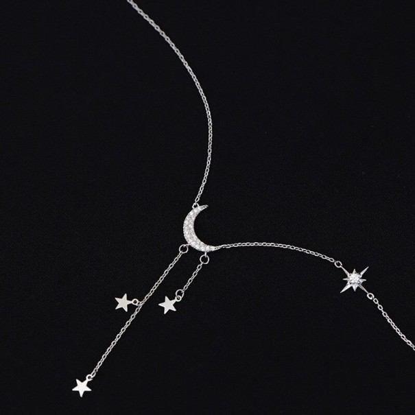 Ladies' Necklace with Moon and Stars D577 1