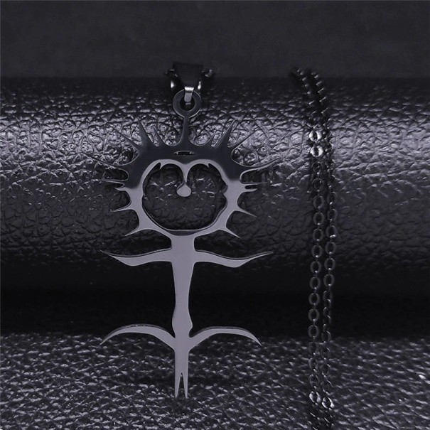 Ladies' Necklace with Pendant D154 black 2