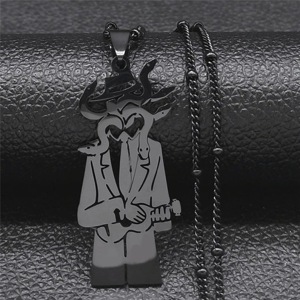 Ladies' Necklace with Pendant D155 black 1