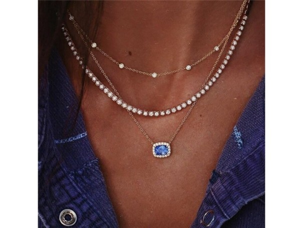 Ladies' Necklace with Pendants G804 1