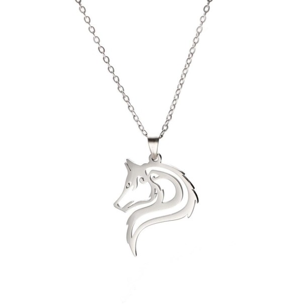 Ladies' Necklace with Wolf D371 1