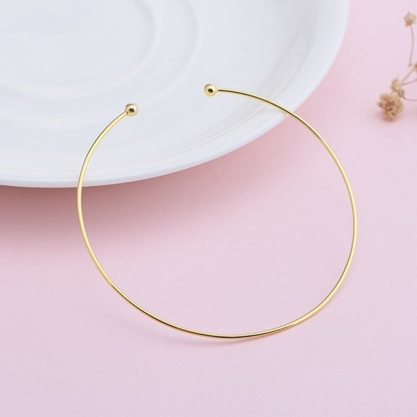 Ladies' Open Bangle with Beads P175 gold