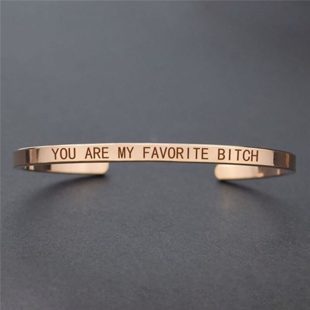 Ladies' Open Bracelet with Inscription H386 old rose 2
