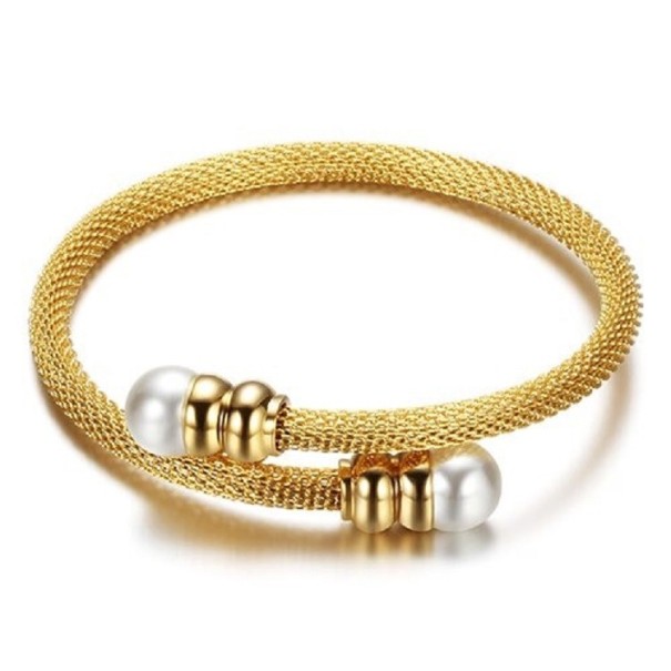 Ladies' Open Bracelet with Pearls H508 gold