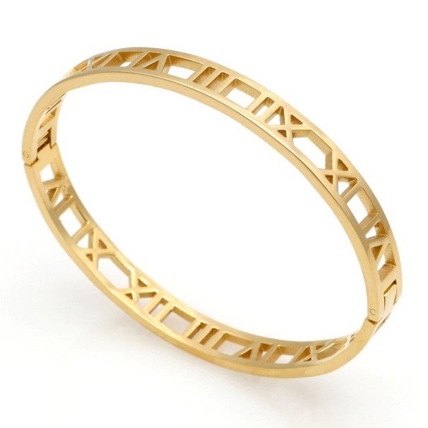 Ladies' Rigid Bracelet Roman Numerals gold
