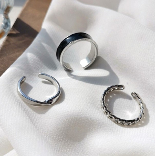 Ladies' Ring Set of 3 D2461 silver