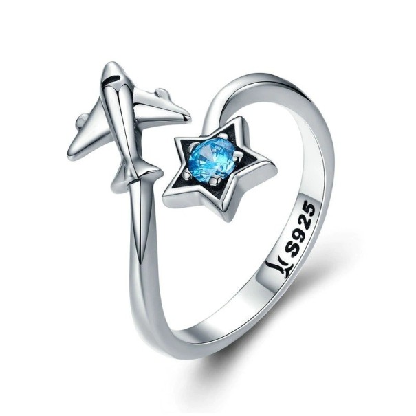 Ladies' Ring with Airplane D1573 1