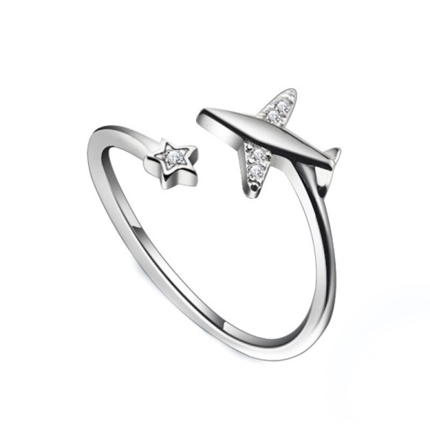 Ladies' Ring with Airplane D1657 silver