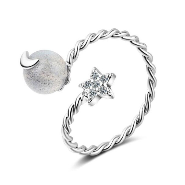 Ladies' Ring with Moon D2278 grey