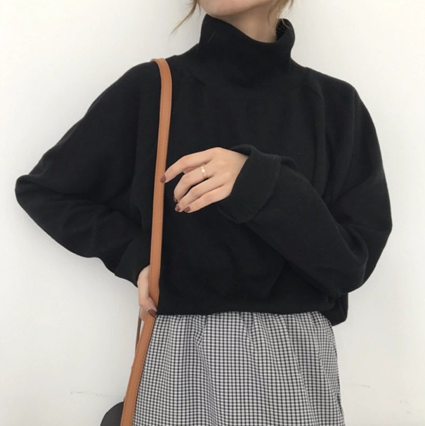 Ladies' Roll Neck G378 black