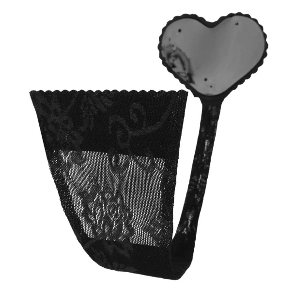 Ladies' Self-Adhesive Thong with Heart black S
