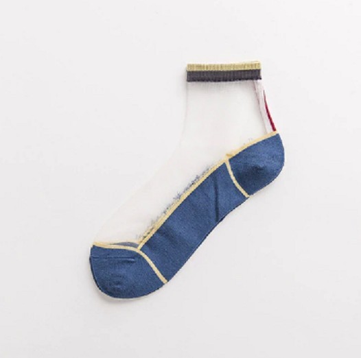 Ladies' Semi-Transparent Socks A1051 blue