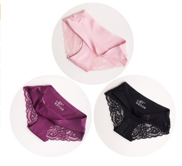 Ladies' Sexy Lace Knickers - 3 Pack M 6