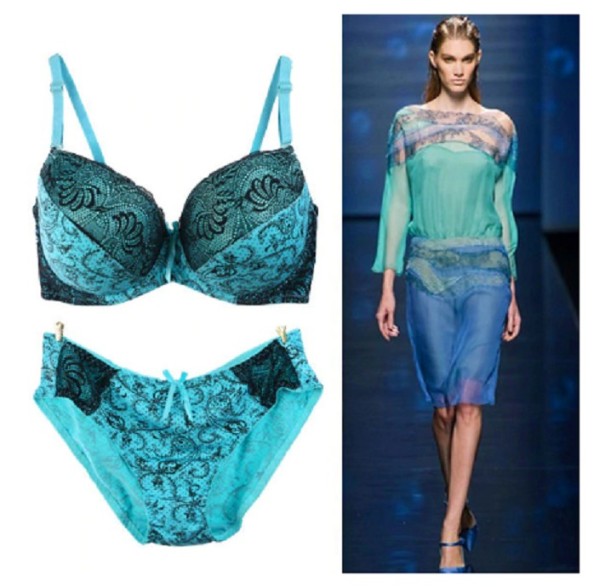 Ladies' Sexy Lingerie Set light blue 85E