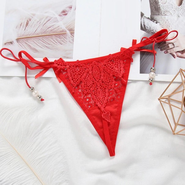 Ladies' Sexy Thong with Heart red