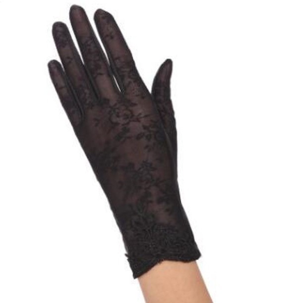 Ladies' Sheer Lace Gloves black